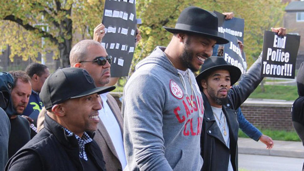New York Knicks Star Carmelo Anthony Marches in Baltimore