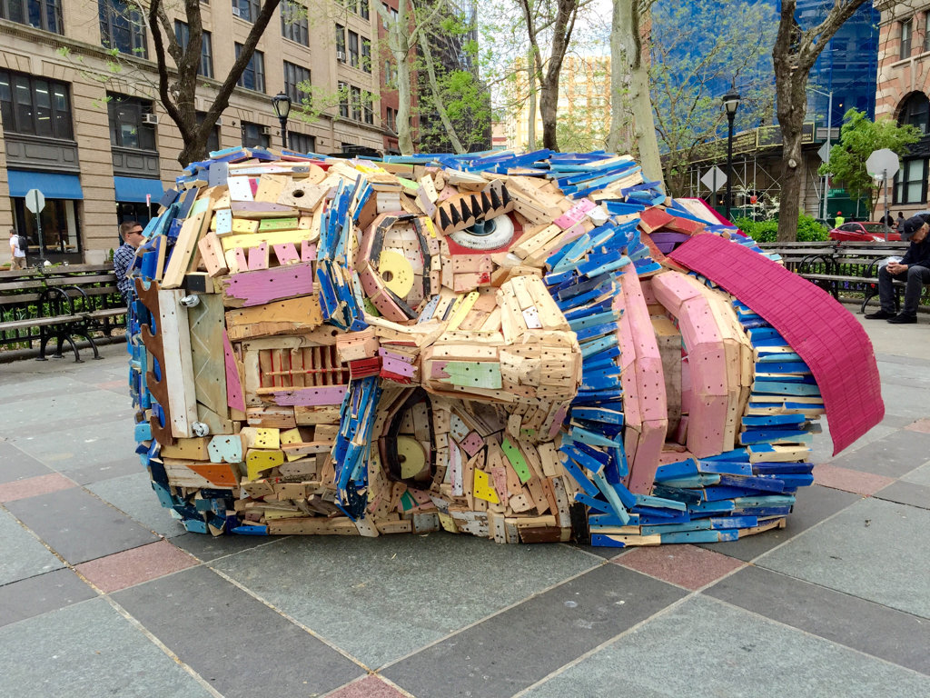 New Tribeca Park Sculpture is a Literal Piece of Trash | Tribeca