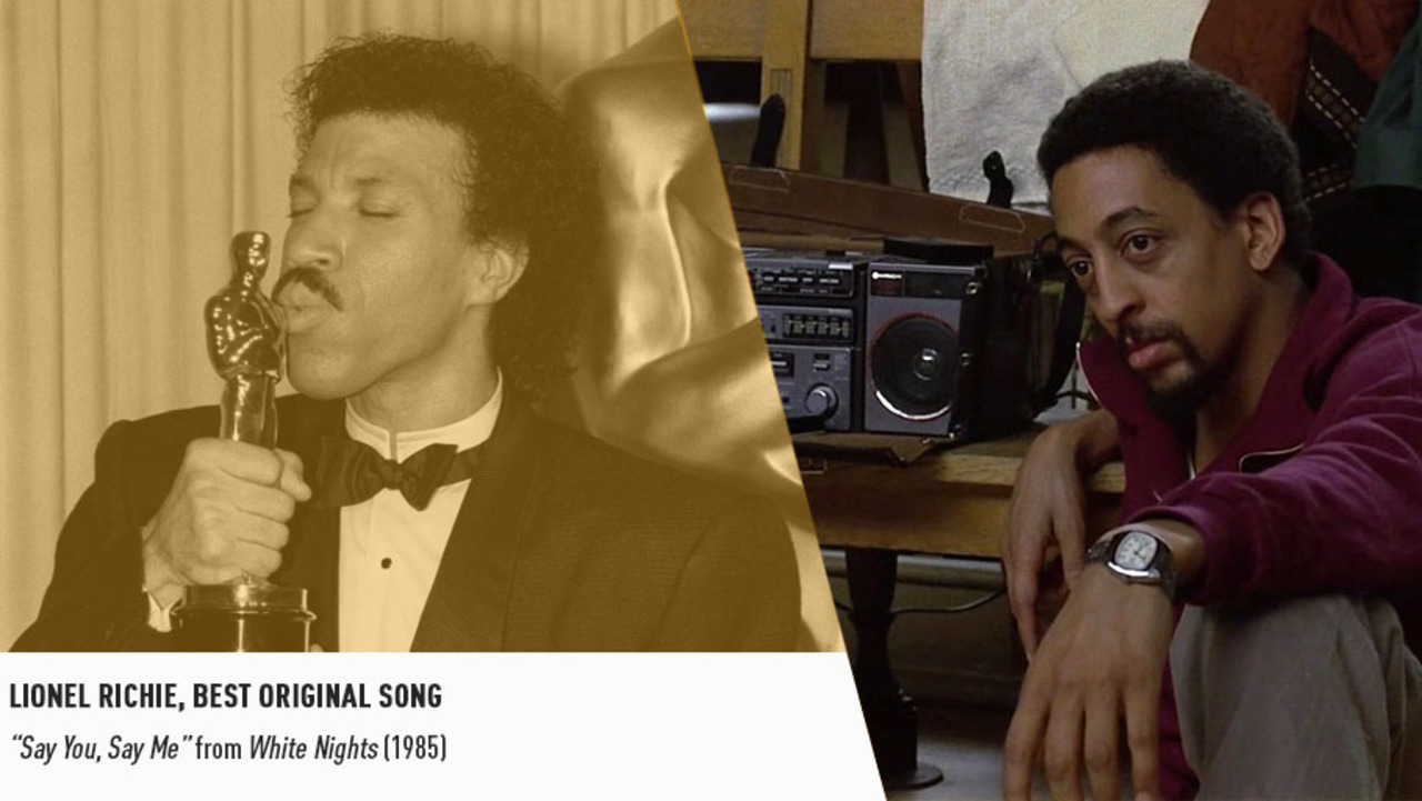 Music legend Lionel Richie nabbed a Best Original Song Oscar for WHITE NIGHTS' "Say You, Say Me."