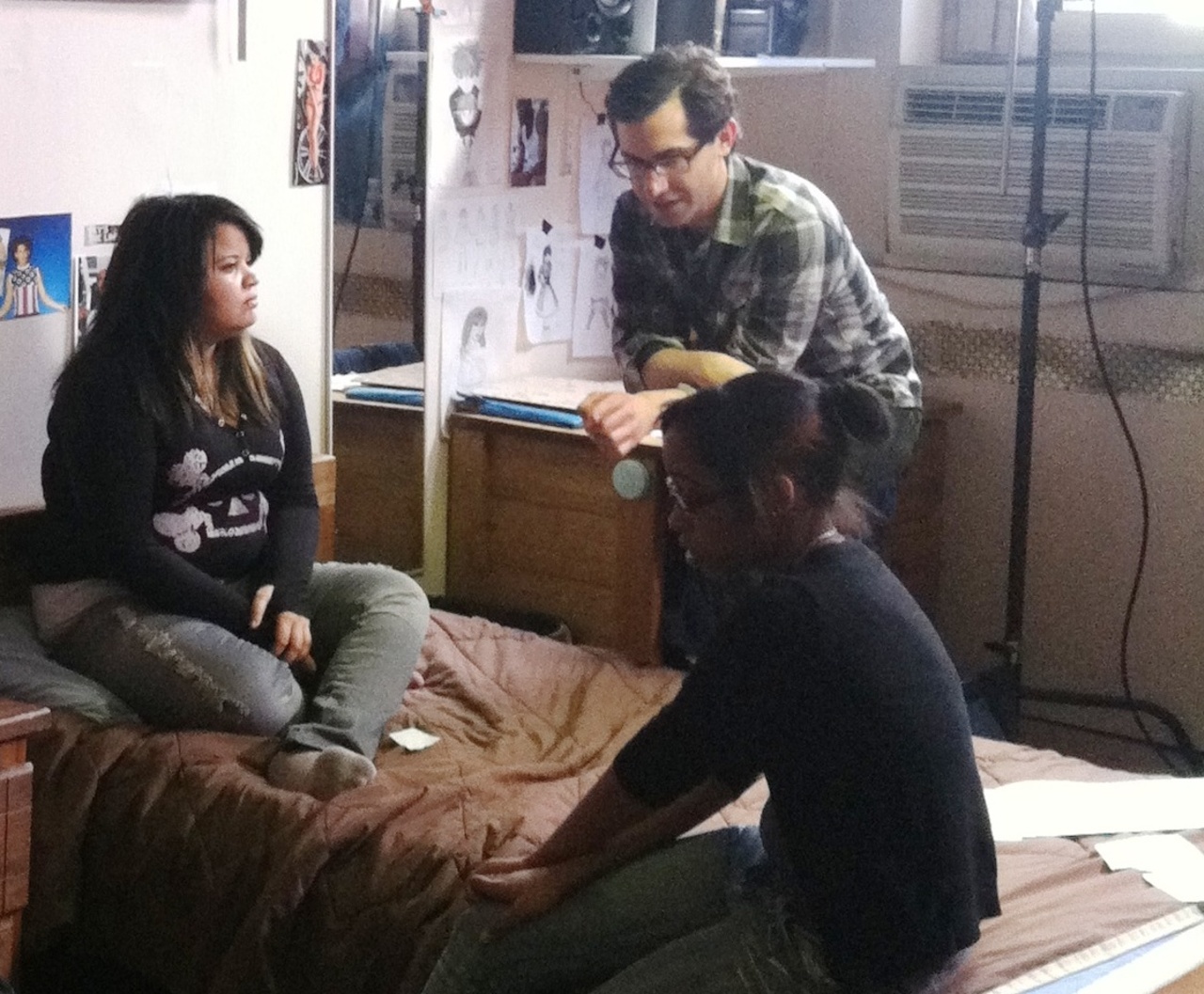 KNOW HOW director Juan Carlos Pineiro Escoriaza working with Claribelle Pagan.